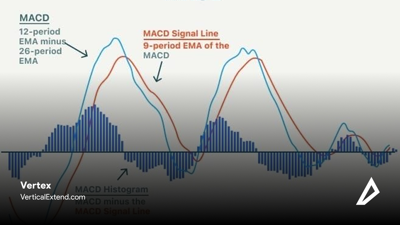 تصویری از اندیکاتور MACD Moving Average Convergence Divergence